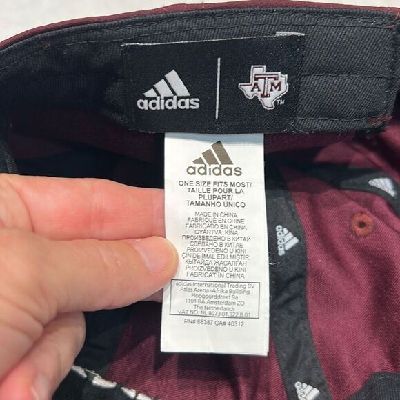 adidas Texas A&M University Hat Cap Maroon Embroidered Adjustable - Picture 10 of 10